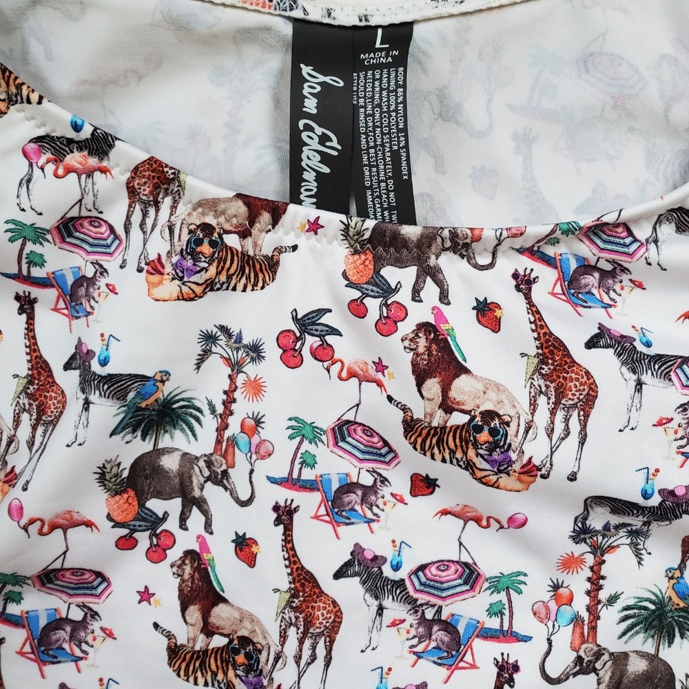 💥 NWT Sam Edelman open shoulder carnival swim top - Picture 3 of 8